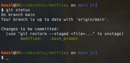 Screenshot of my shell prompt